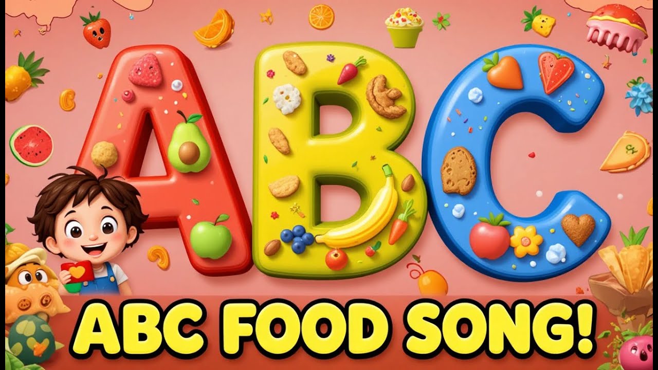 ABC Alphabet Food Song 🍎🍕 | Fun 3-Word Food Examples for Kids A to Z!