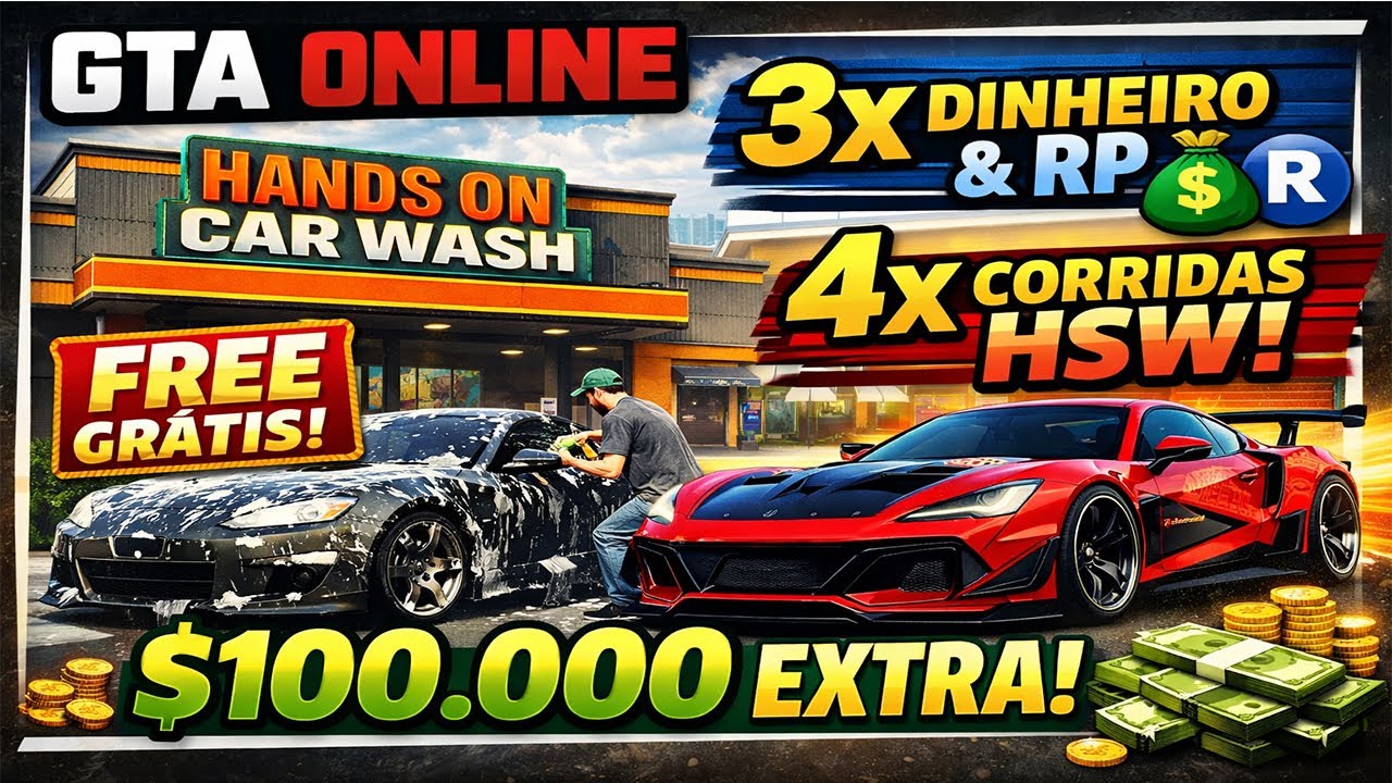 GTA Online | Lava-rápido GRÁTIS + 3x Dinheiro 💰 | Farm limpo e corridas HSW 4x  | Livestream #440