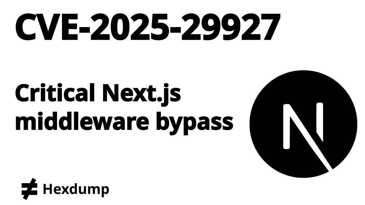 CRITICAL Vulnerability in Next.js - Middleware Bypass - CVE-2025-29927