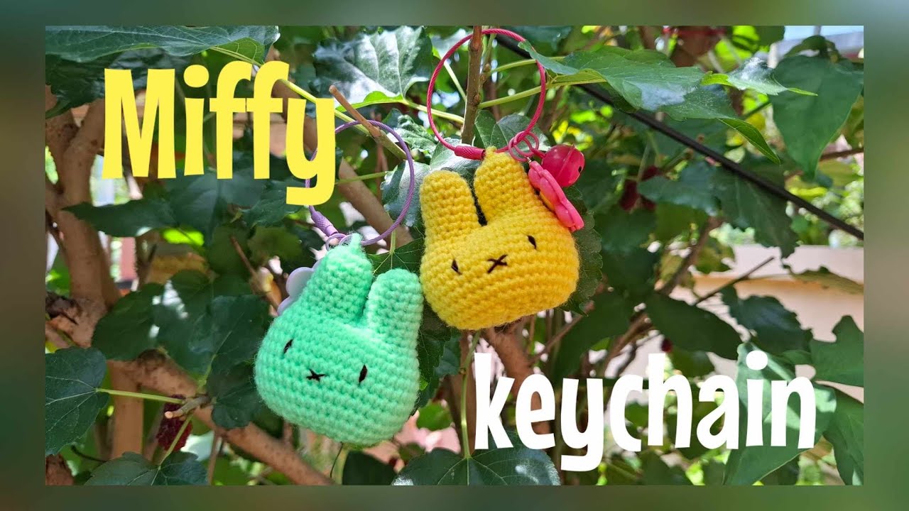 EP.407 สอนถักพวงกุญแจกระต่ายโครเชต์  /How to crochet miffy keychain  ./Free pattern./Miffy  crochet.