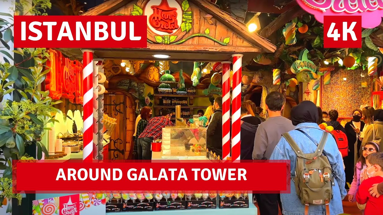 Istanbul 2022 Around Galata Tower 14 April Walking Tour|4k UHD 60fps