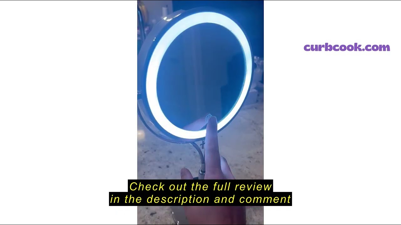 Review LANSI 1x/10x Magnifying Mirror with 3 Color Lights and Cross Dangle Charm, 7