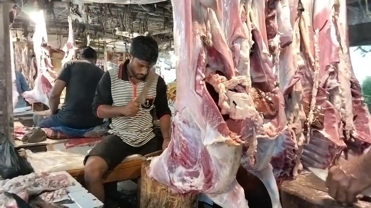 Dibrugarh newmarket Mutton cutting in Assam@Simple partha mondal  #muttoncutting