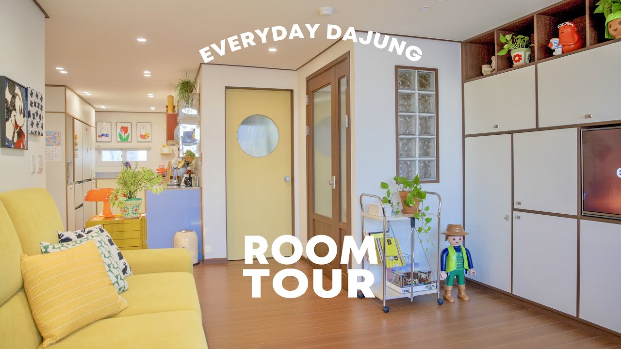 룸투어 🏠 컬러 많은 귀여운 집. 30년 된 30평대 낡은 아파트 인테리어 리모델링. 랜선 집들이 브이로그 ROOM TOUR
