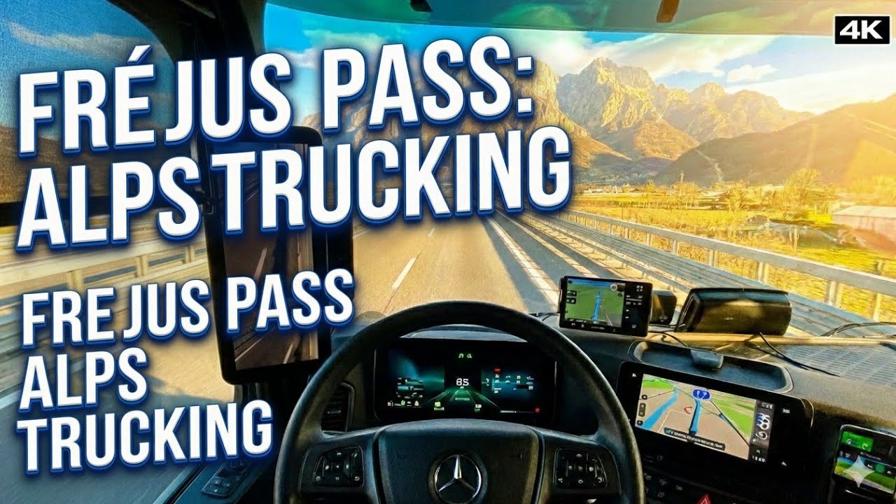 POV 4K Truck driver in Europa the sunny mountains of France 🇫🇷 ❄️🗻