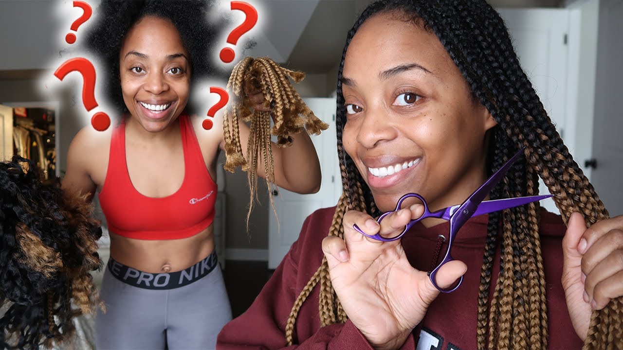 Taking down my knotless braids! (length check + FULL haircare update)