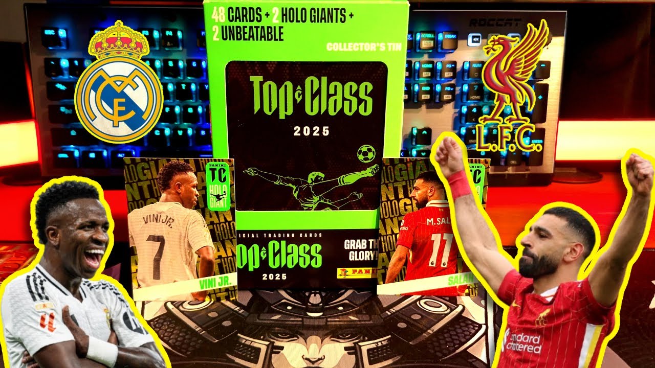 HIT! TOP CLASS 2025 3 UNBEATABLE I 2 HOLO GIANTS🔥 😱⚽ PANINI #TOPCLASS #viniciusjr VS #salah