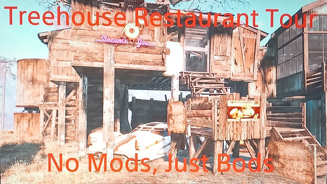 Fallout 4: County Crossing Luxurious Treehouse Restaurant Tour!