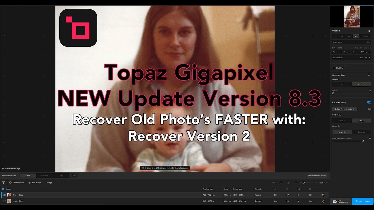 TOPAZ GIGAPIXEL: FIRST LOOK at Recover Version 2