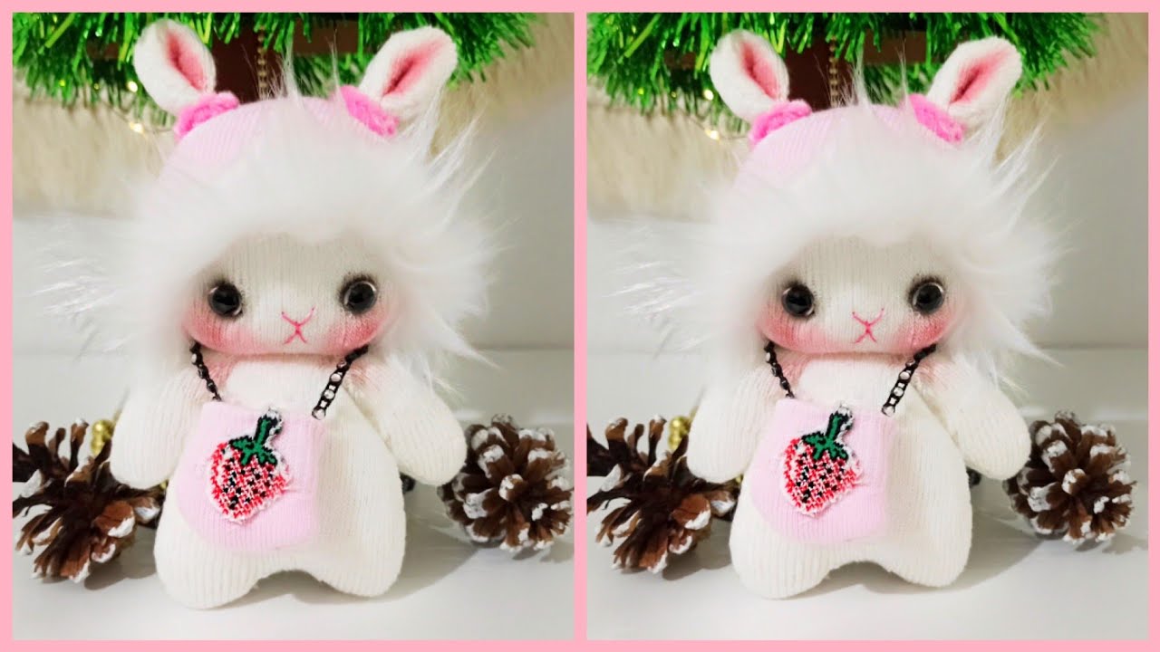 ÇORAPTAN MİNİ TAVŞAN YAPIMI-SOCK RABBIT MAKİNG DIY-KENDİN YAP