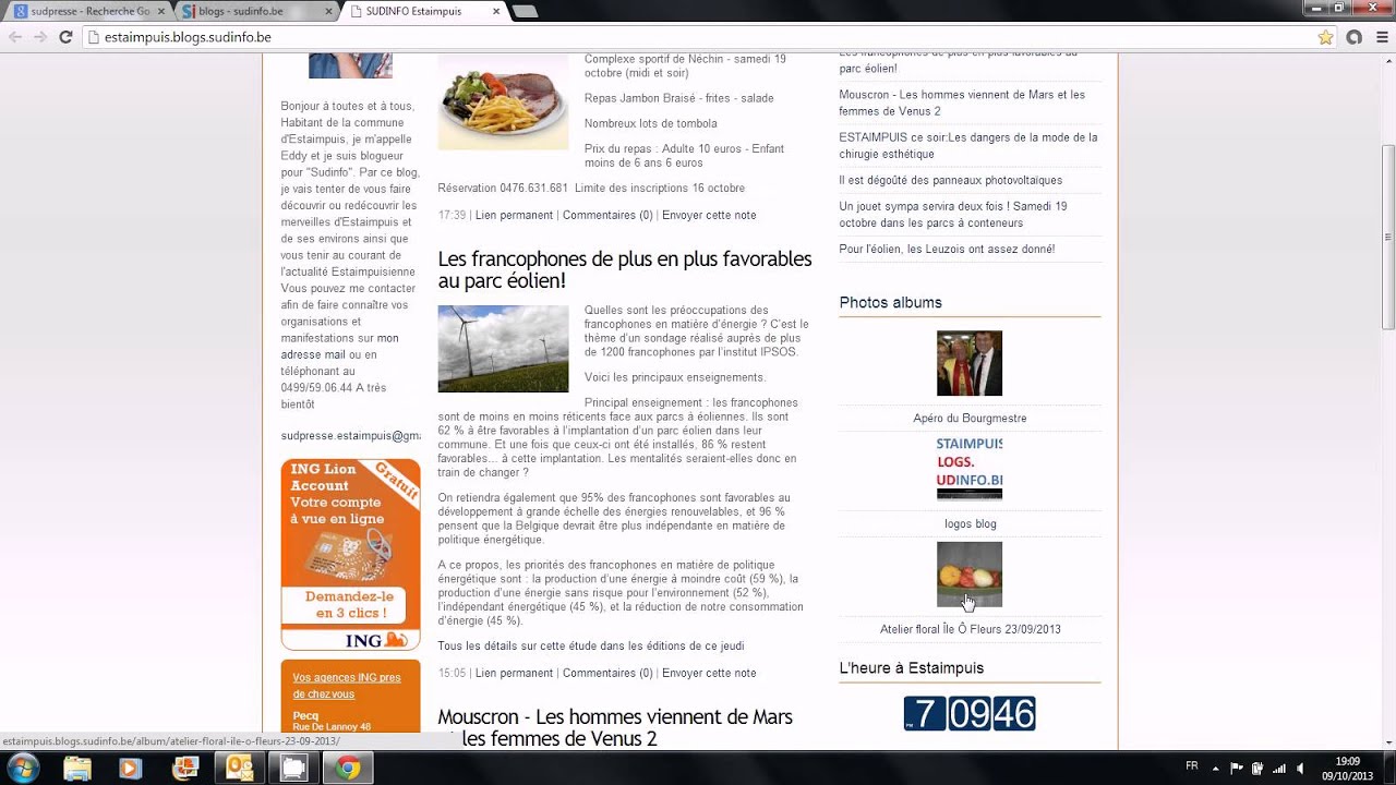 comment acc&eacute;der au blog sudpresse estaimpuis via le site sudpresse.be