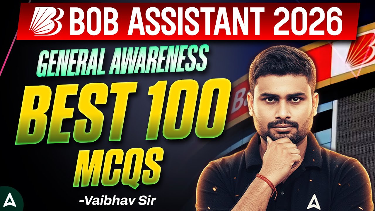 BOB Office Assistant 2026 | General Awareness Best 100 MCQs | By Vaibhav Sir