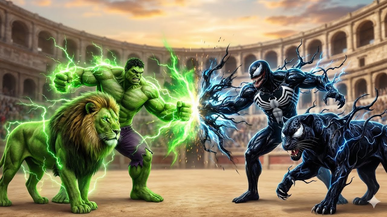 HULK vs VENOM | Ultimate Beast Battle in the Arena (Epic Magic Fight) #hulk #venom #marvel #usa #ai 