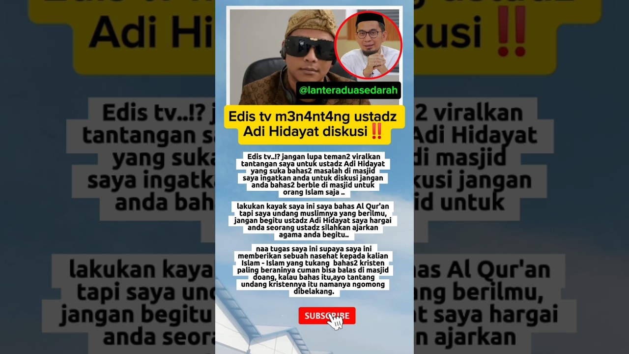 Viral Edis tv m3n4nt4ng ustadz Adi Hidayat diskusi‼️#shorts #dakwah #uah #islam #masukberanda