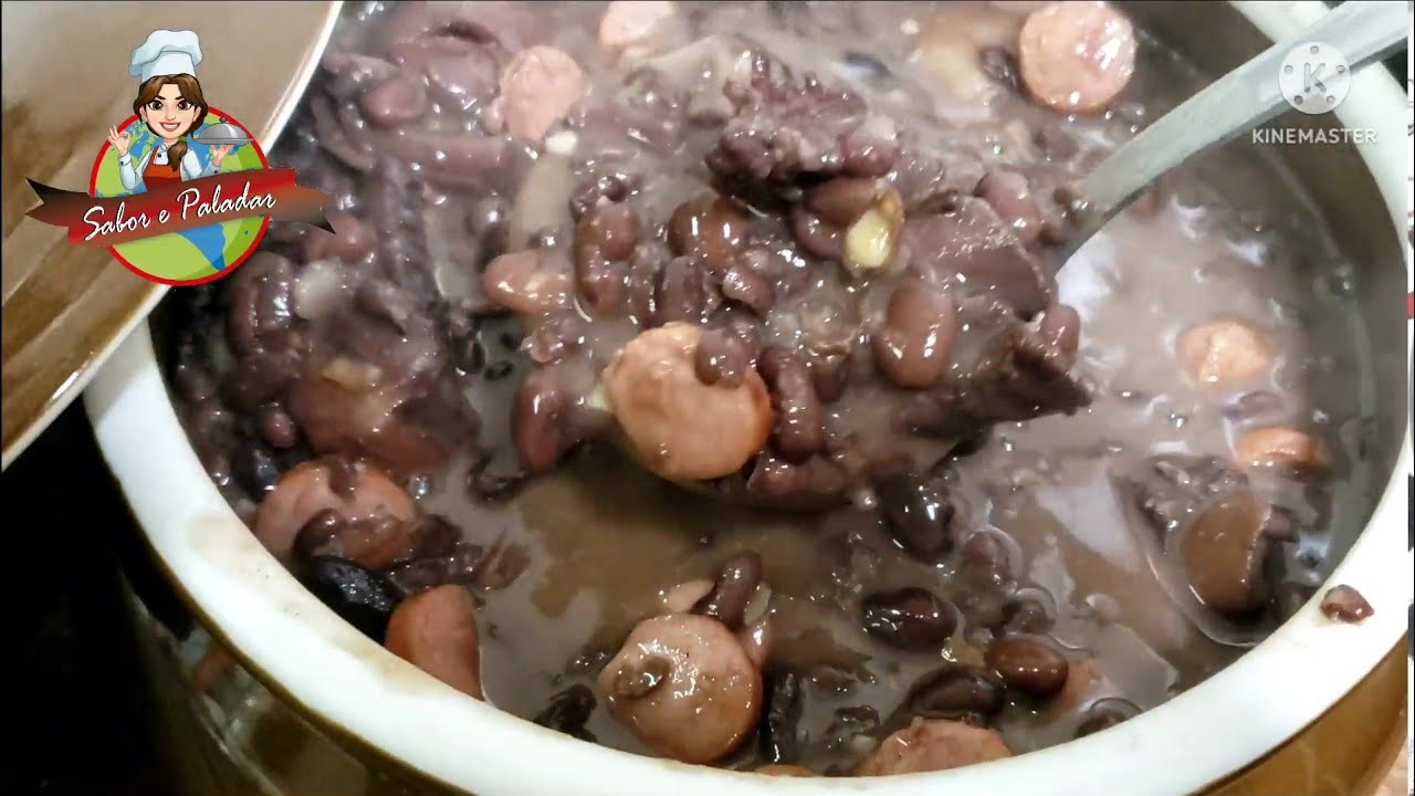 Como preparar feijão preto com carnes em 08 minutos.