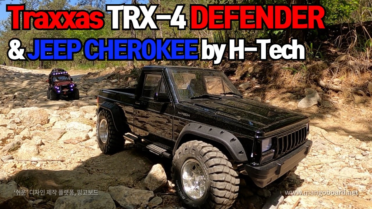 [1440p / 60fps] Scale Trial RC JEEP Cherokee by H-Tech / TRX 4 Land Rover Defender Trail Mountain
