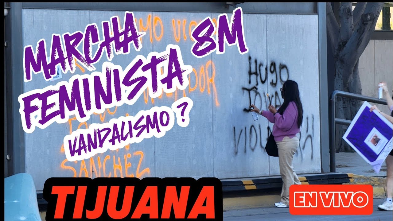MARCHA FEMINISTA 8M TIJUANA.  (Alza de voz? O Vandalismo?)
