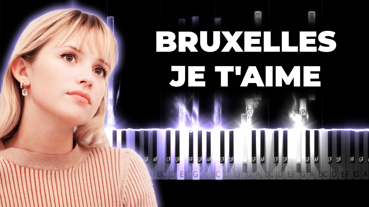 Angèle - Bruxelles je t'aime karaoke piano instrumental cover, paroles