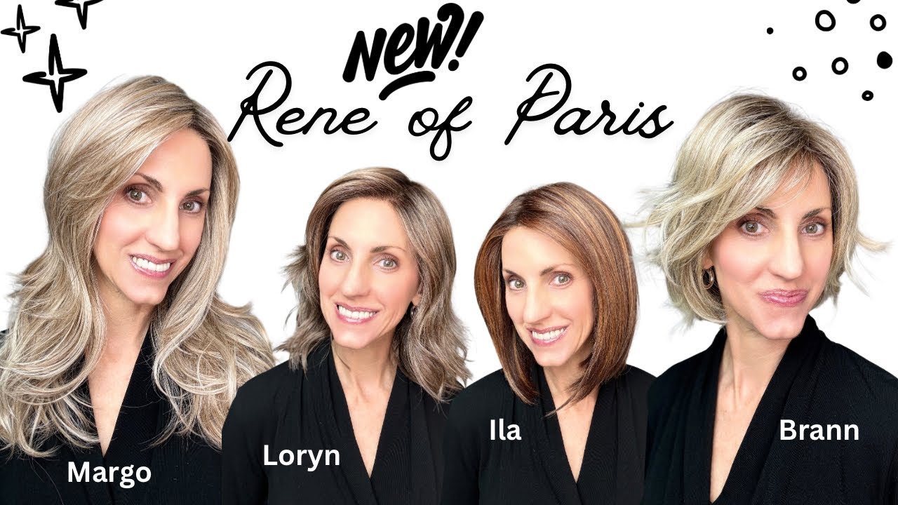 4 NEW Rene of Paris Wigs In One Review! New Colors too! Margo, Ila, Brann, & Loryn!