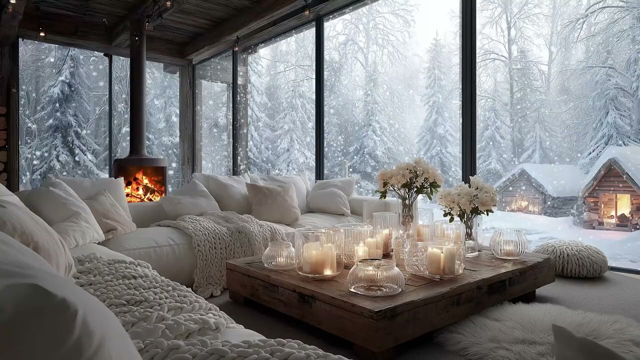 Calm Piano Fireplace Ambience for Studying & Focus - Relaxing Fireplace Ambience
