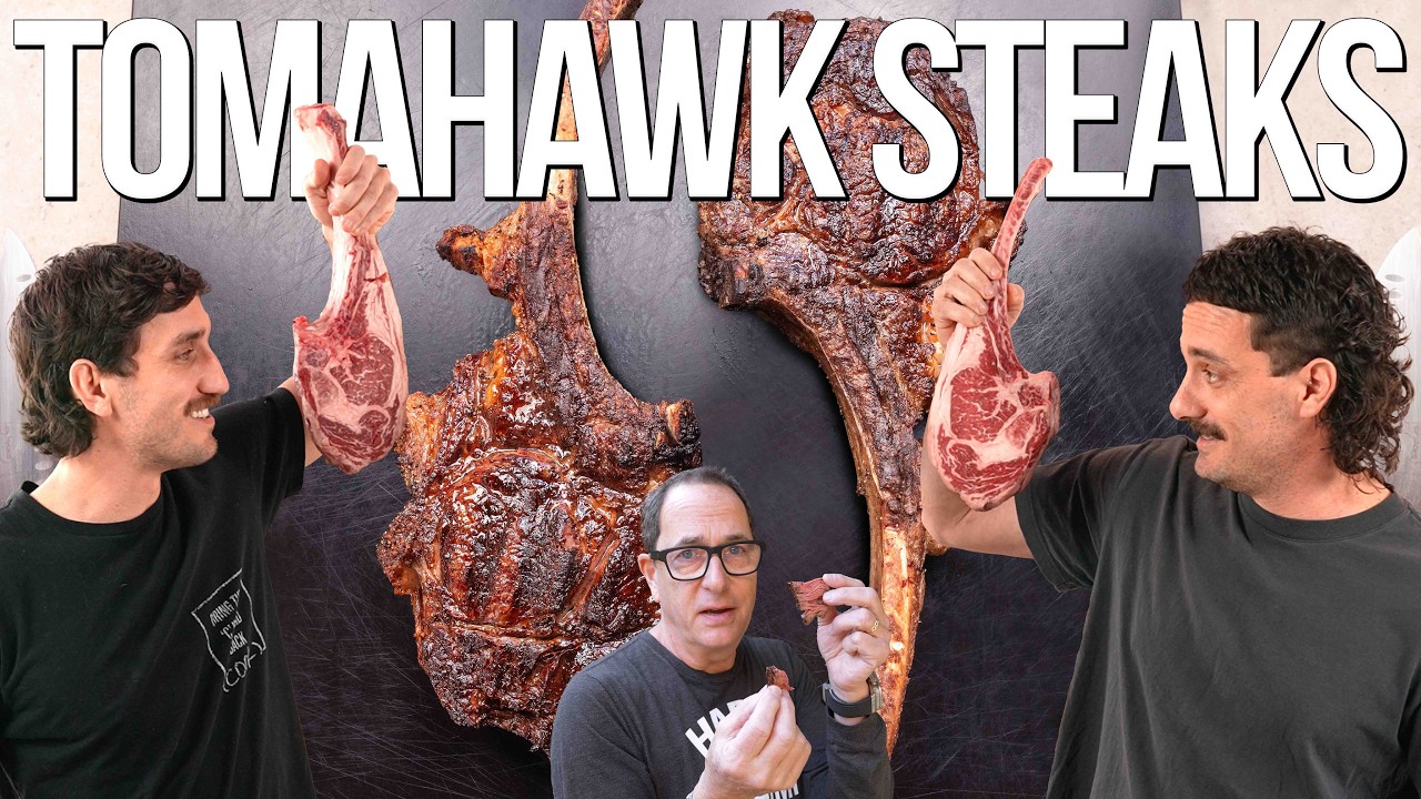 THE SONS OF SAM THE COOKING GUY LEARN HOW TO GRILL A PERFECT TOMAHAWK STEAK!