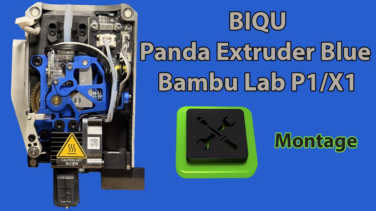 BIQU Panda Extruder Blue aus Aluminium -  Bambu Lab P1/X1 Montage