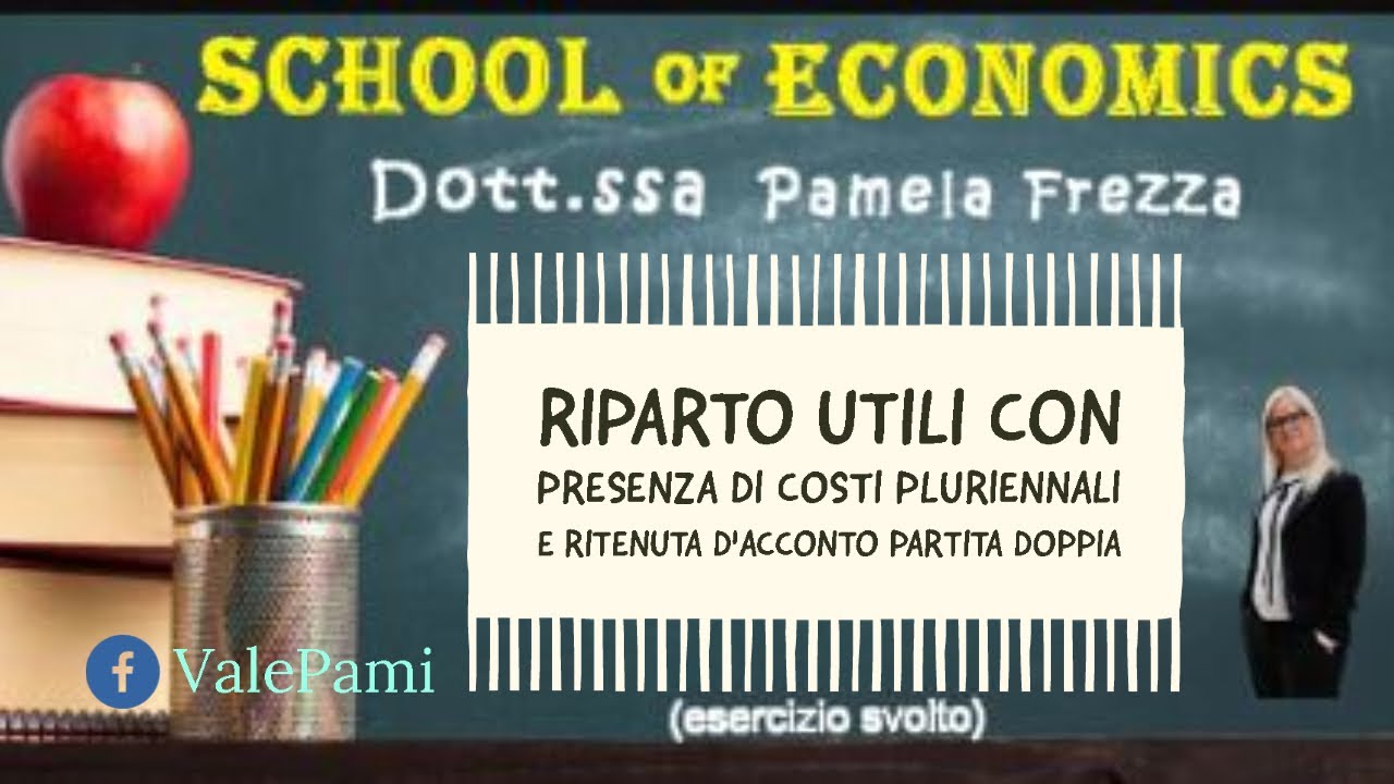 Esercizio svolto riparto utili con presenza di costi pluriennali e ritenuta d'acconto partita doppia
