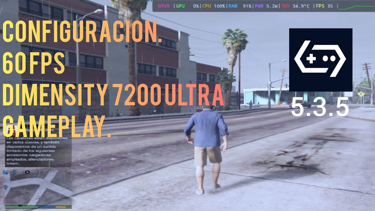 GTA V | Gamehub 5.3.5 | Dimensity 7200 ultra | SETTINGS | 60FPS