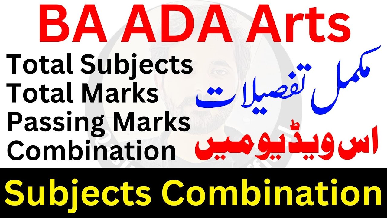 BA Subjects | BA Subjects Combination | Total Marks in BA | Passing Marks in BA