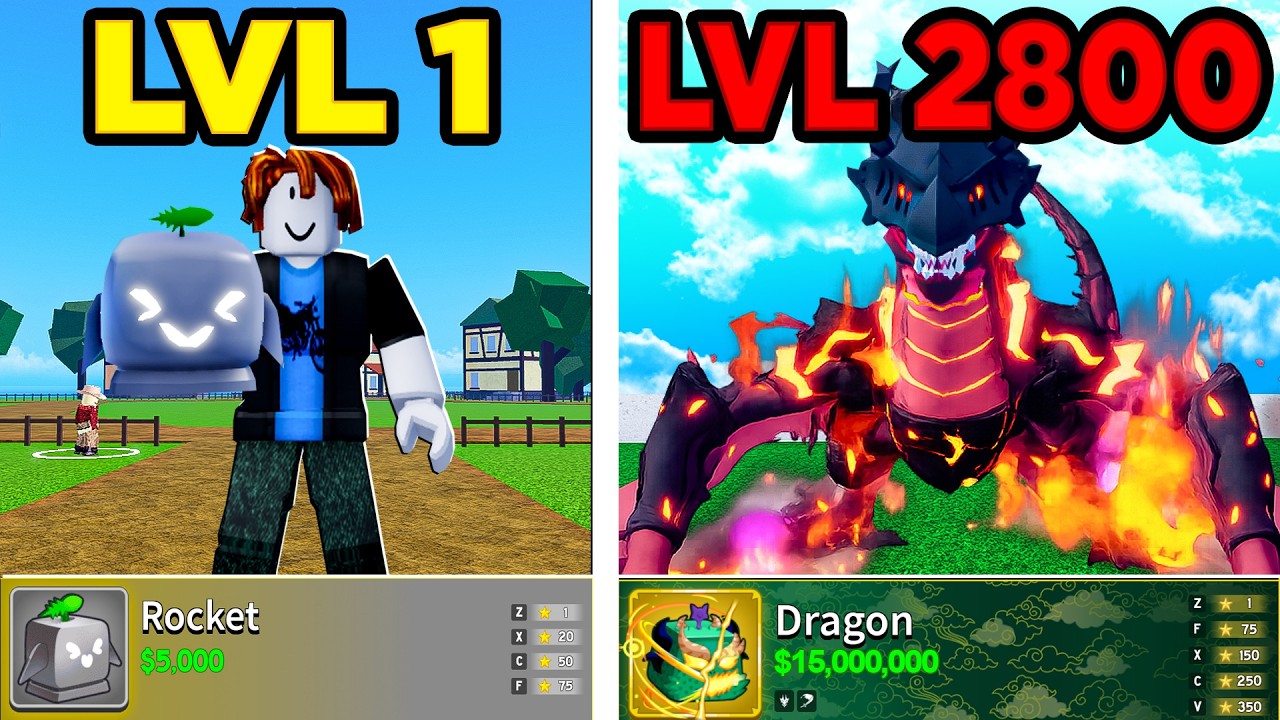 LEVEL 1 AL 2800 USANDO SOLO FRUTAS DE LA TIENDA EN BLOX FRUITS