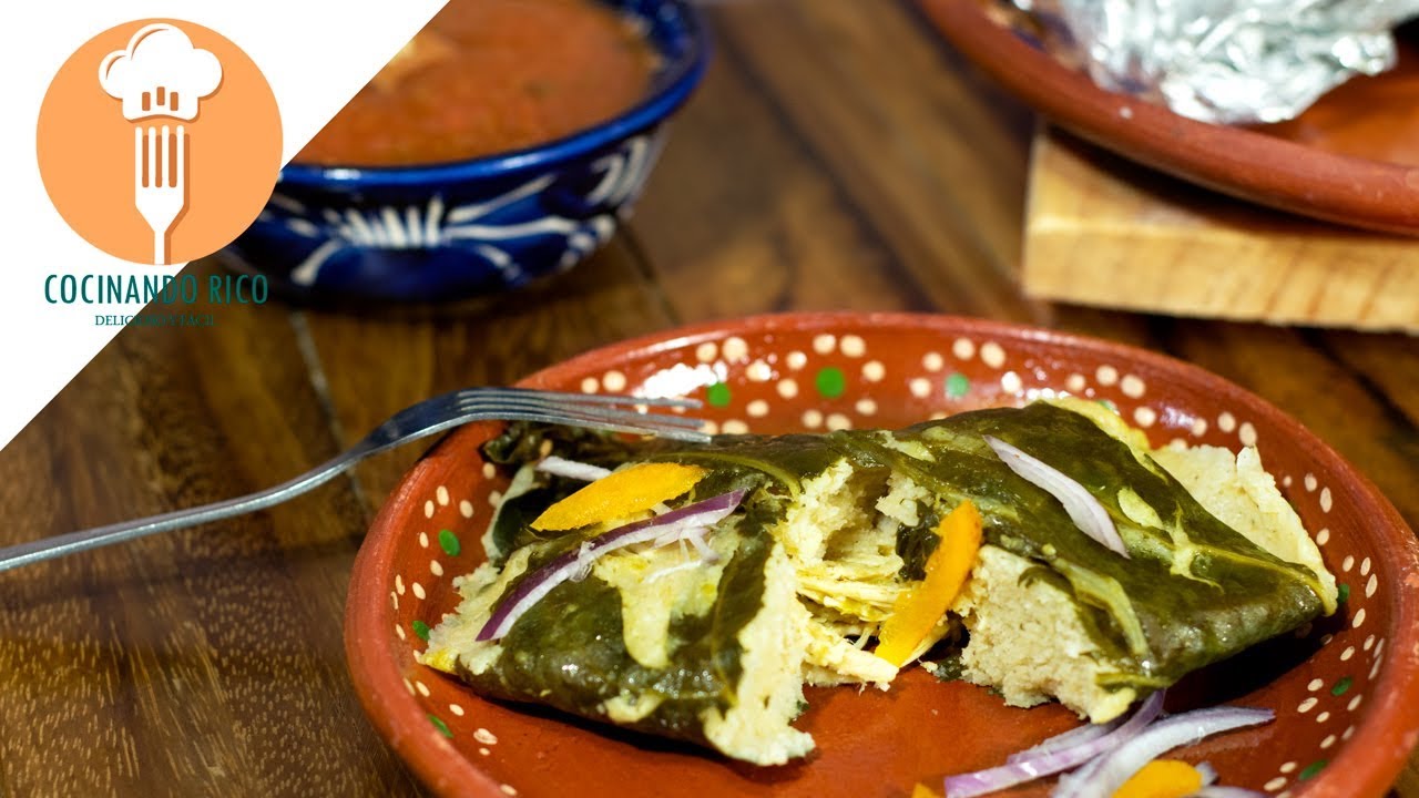 Tamales de Pollo Envueltos en Acelga