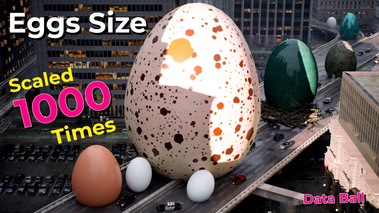 If Eggs Grew 1000 Times Bigger | monsters eggs size comparison