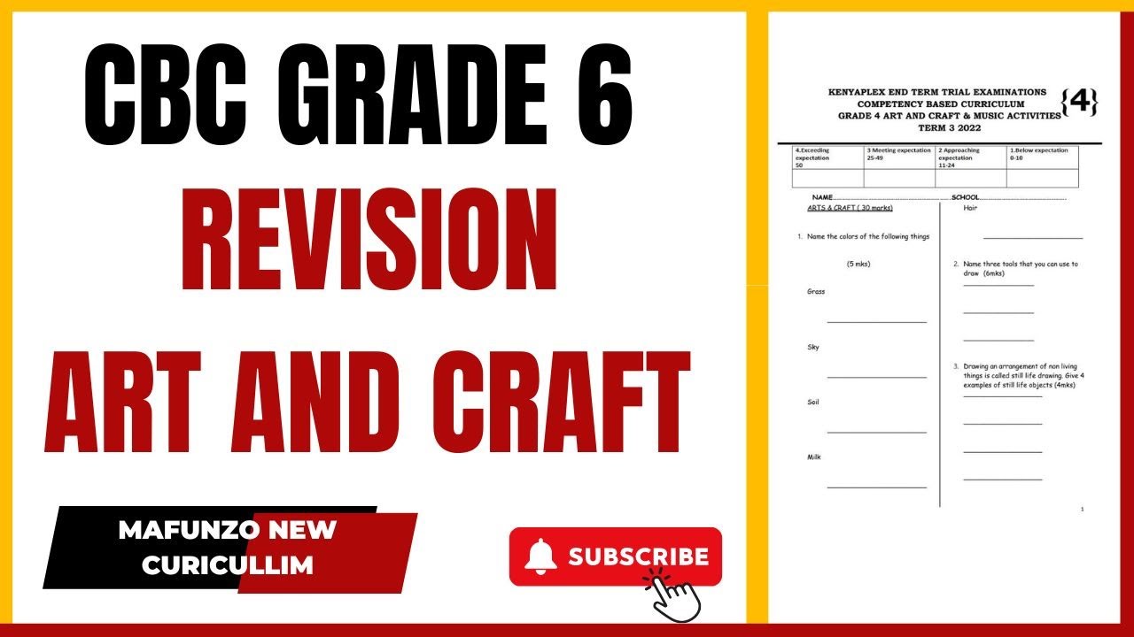 ART AND CRAFT GRADE 6 REVISION   |  MAFUNZO NEW CURRICULUM