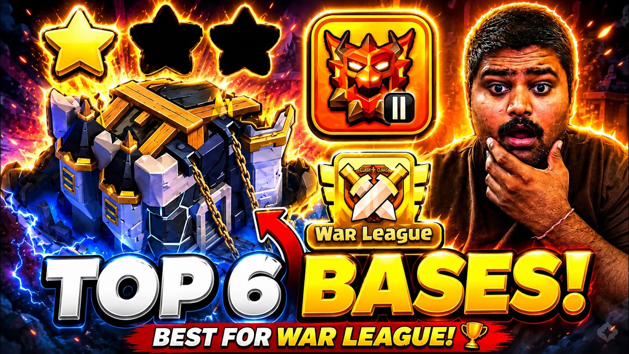 NEW TOP 6 TH18 CWL BASES CLASH OF CLANS