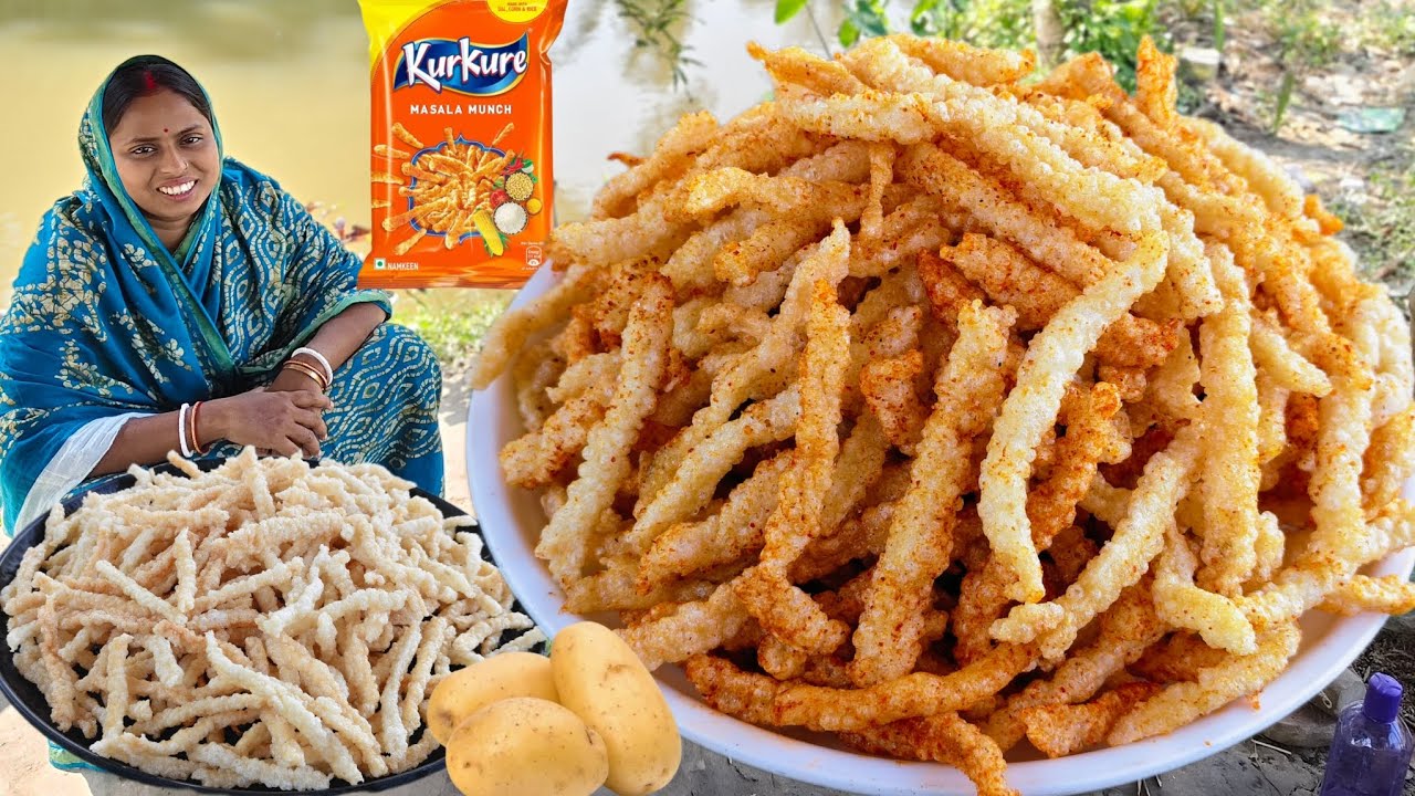 মাত্র 2টো কাঁচা আলু দিয়ে বানিয়ে নিন একদম দোকানের মতো কুরকুরে সারা বছর ভালো থাকবে | kurkure recipe