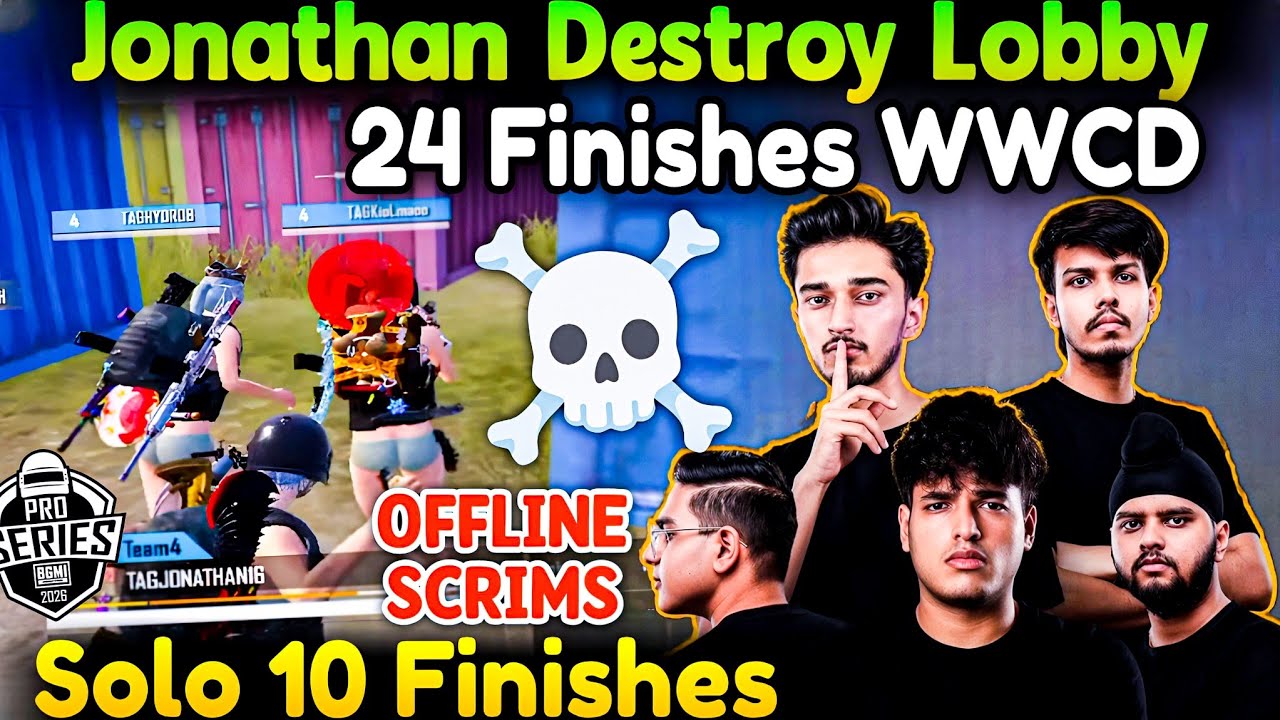 🇮🇳Jonathan Hydro Brutally Destroy Lobby😱 24 Finishes WWCD🥶🔥 Solo 10 Finish😲