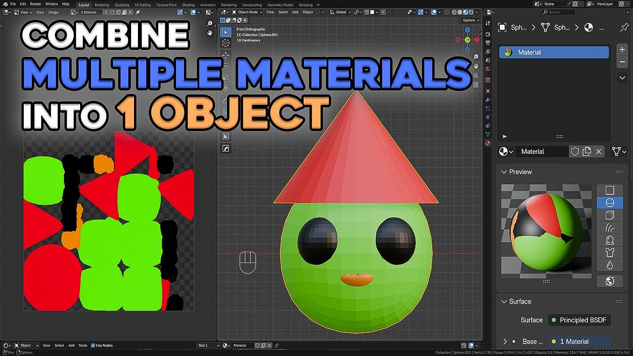 How to Combine Multiple Parts and Materials into One Model in Blender (Texture Baking)