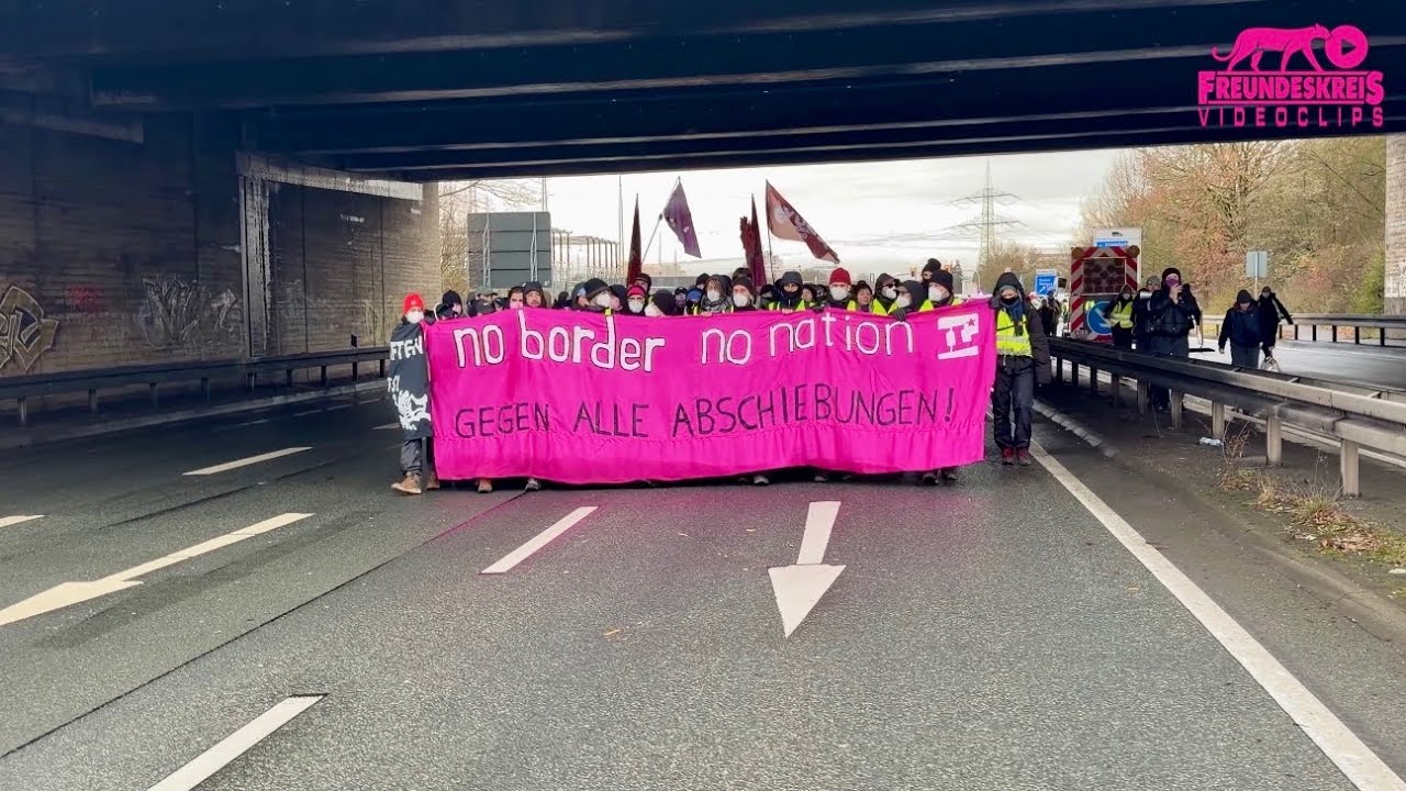 Antifa | widersetzen: Aktive verlassen Blockade Gie&szlig;en-Autobahn | gegen AfD-Jugend-Gr&uuml;ndung