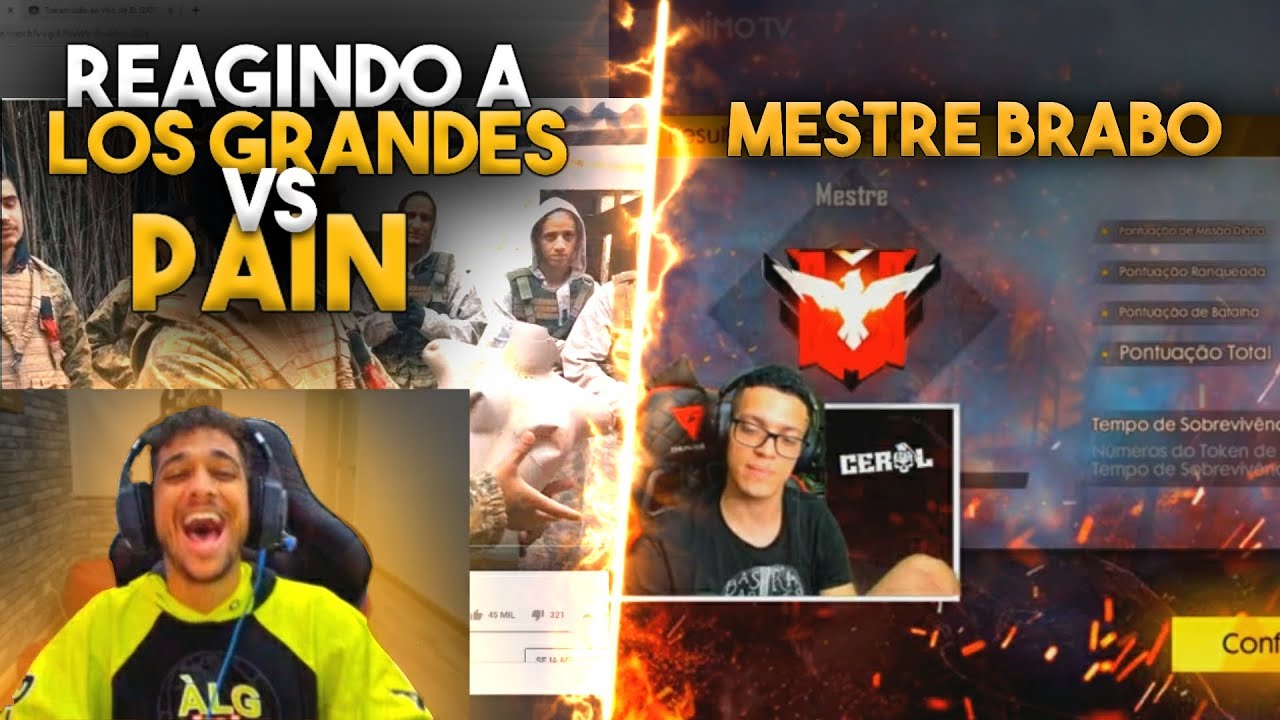 EL GATO REAGINDO A SEU PROPRIO VIDEO LOS VS PAIN, REAÇÃO DO CER0L AO PEGAR MESTRE - CLIPS FREE FIRE