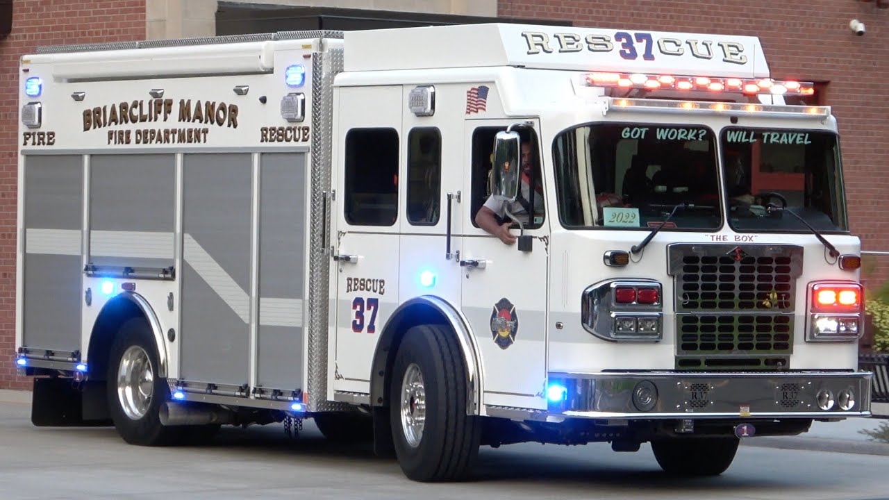 Briarcliff Manor FD Car 2053, Engine 93, & *NEW* Rescue 37 Responding