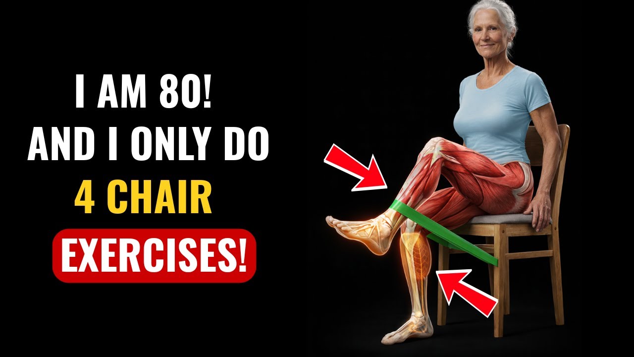 WAKE UP YOUR SECOND HEART! 4 Chair Exercises Needed After 60!
