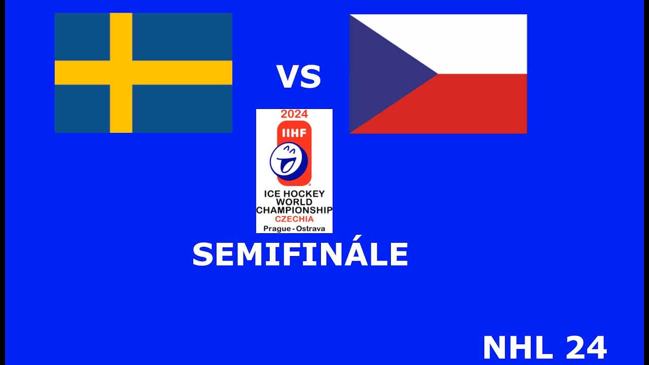 Švédsko : Česko SEMIFINÁLE MS v hokeji 2024