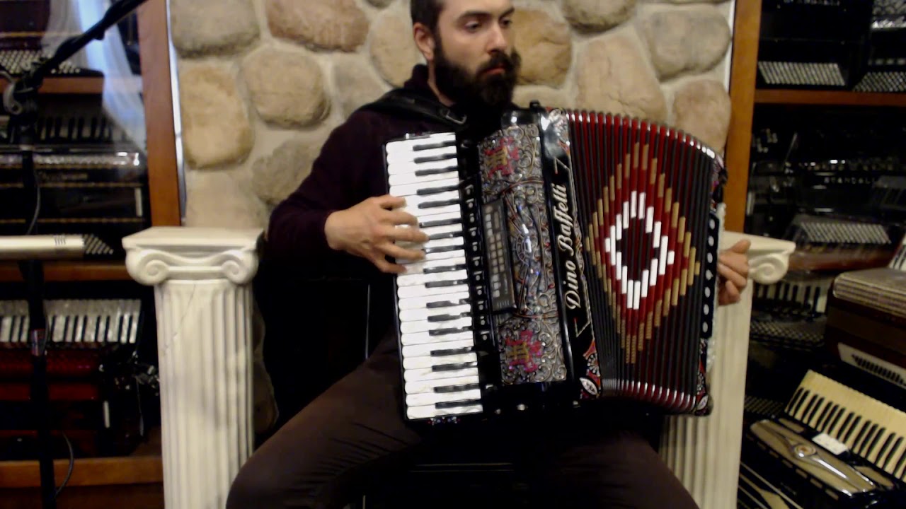 3771 - Black Decorated Dino Baffetti Concerto II Cassotto Piano Accordion LMMM 41 120