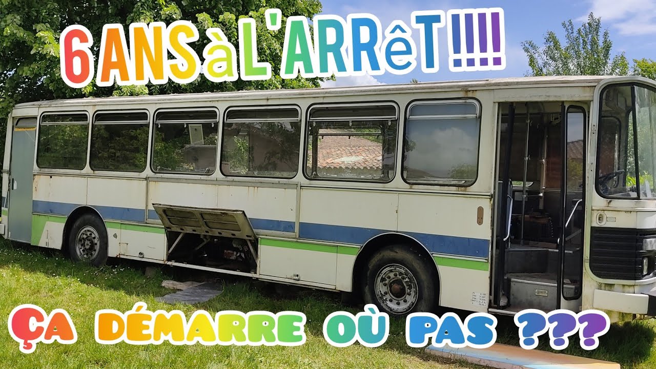 REDÉMARRAGE D'UN BUS RENAULT SAVIEM S53 de 1979 après 6 ans à l'arrêt !!!!!!!