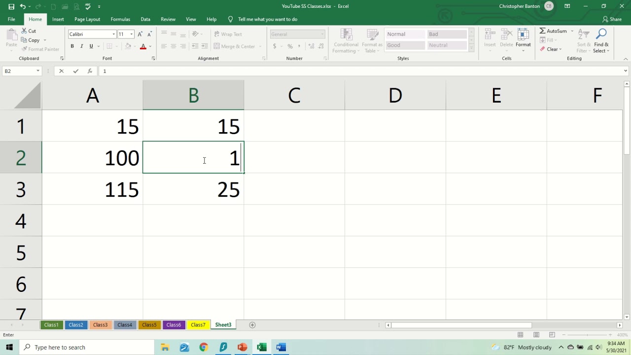Spreadsheet Video1 Simple Functions
