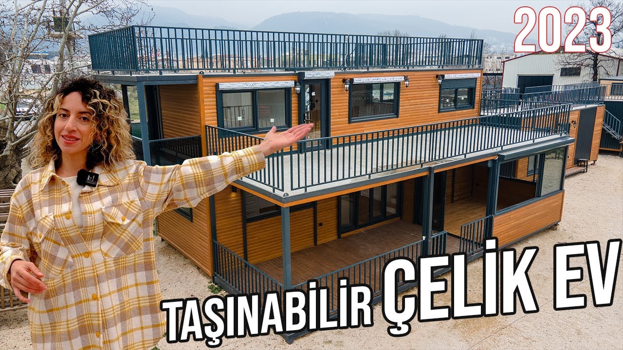Taşınabilir HAFİF ÇELİK EV Turu 2023 | Kış Bahçeli ve Teraslı 165 m² Depreme En Dayanıklı Yapı