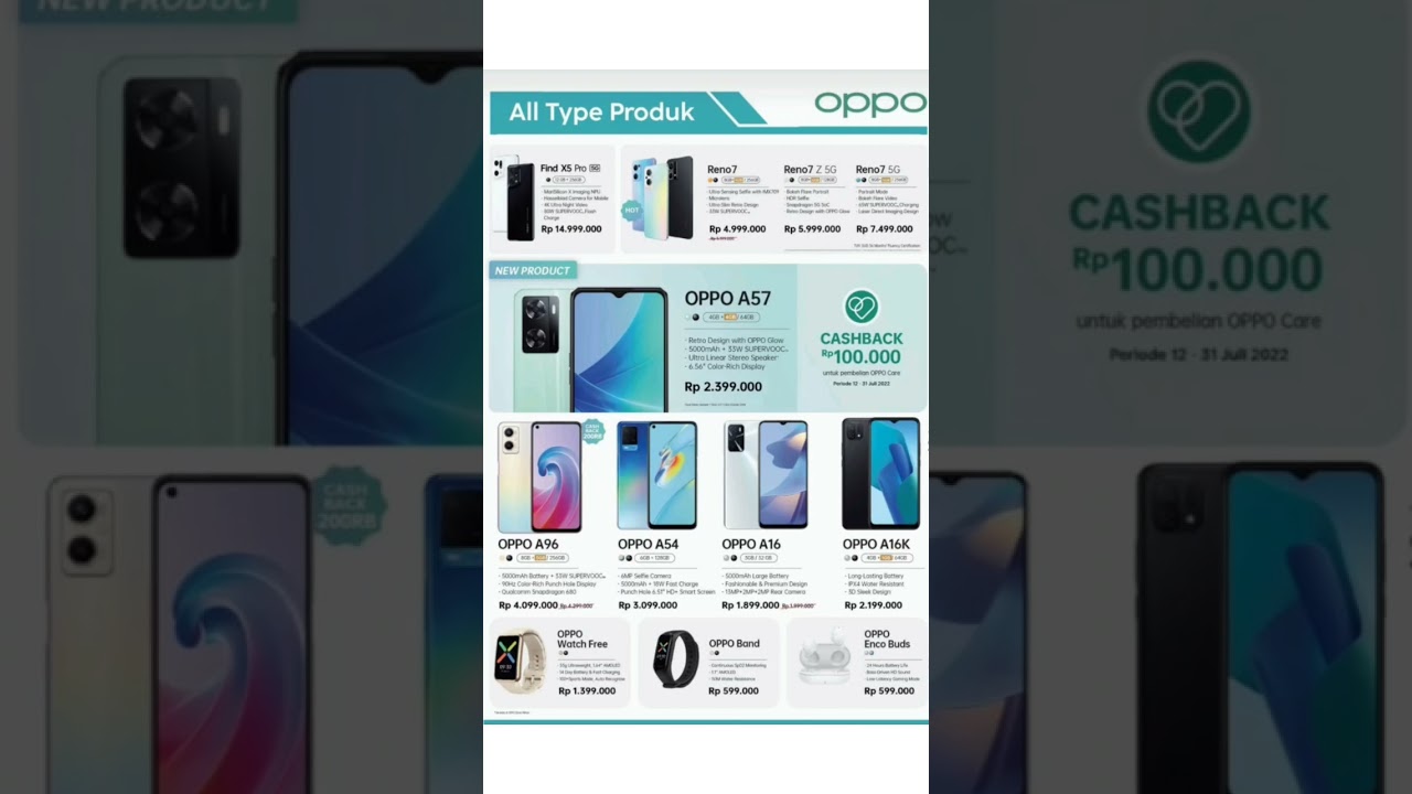 DAFTAR HARGA OPPO TERKINI AGUSTUS 2022@OPPOIndonesia
