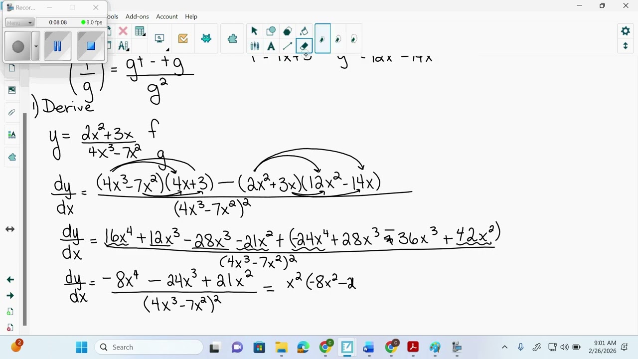 February26 preteach quotient rule