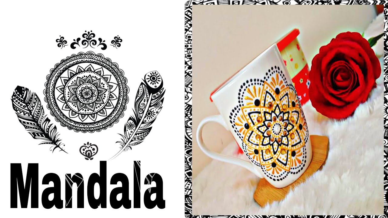 رسم ع الكوب بطريقة التنقيط (ماندالا) للمبتدئين- Draw Mandala on a Mug for Beginners مع هبة مزهر