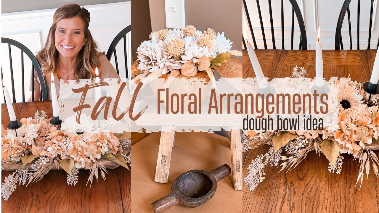 FALL FLORAL ARRANGEMENTS | FALL DOUGH BOWL ARRANGEMENT 🍂 |Decorate With Dana